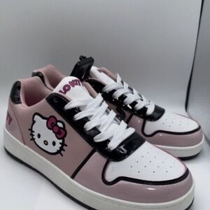 Hello Kitty Pink White Black Low-Top Athletic Sneakets - Size 10